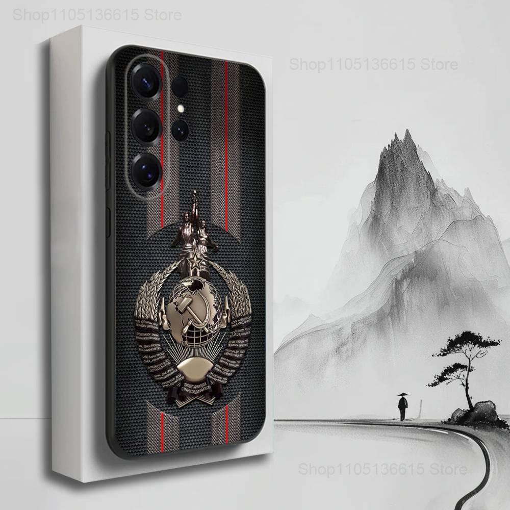Great USSR Russian Banner Phone Case For Samsung S25,S24,S23,S22,S21,S20,S10,S9,Ultra,Plus,Lite,FE,Soft Silicone Black Cover
