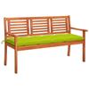 Day and Night - Day and Night 3-seater Garden Bench Solid Eucalyptus Wood and Cushion 150 Cm