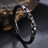 Men's Handmade Leather Bracelet with Stainless Steel Snap Button