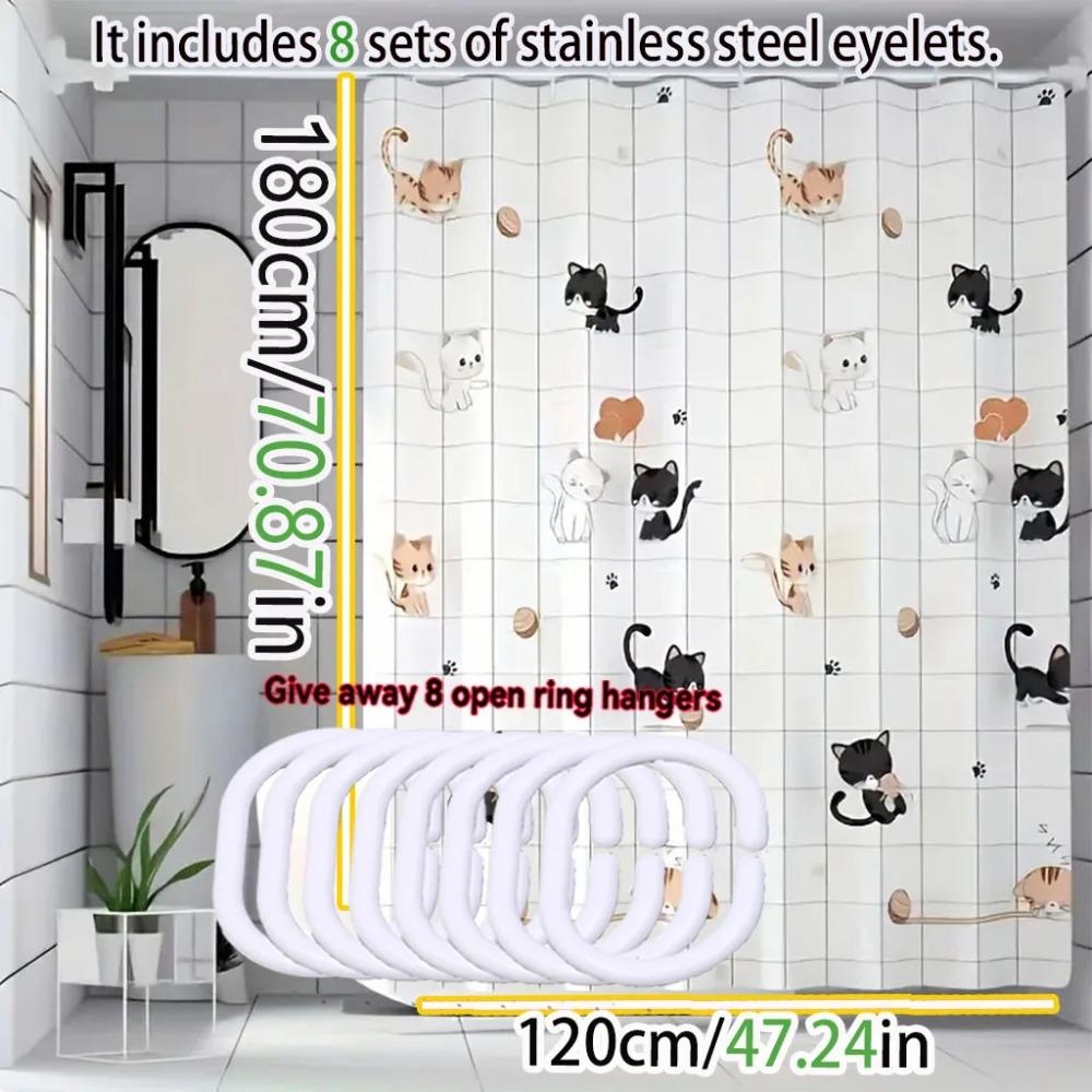 Bathroom Shower Curtain Waterproof Bathtub Bathing Curtains Easy Clean And Wipe Peva Shower Curtains Bathtub Curtain With Hooks