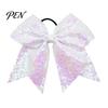 Hair Accessories for Cheer Sequins Bows, Elastic Tie, Large Cheerleading Sequin Bows Band Ponytail Holder, Glitter Scrunchies Women Girls Teens