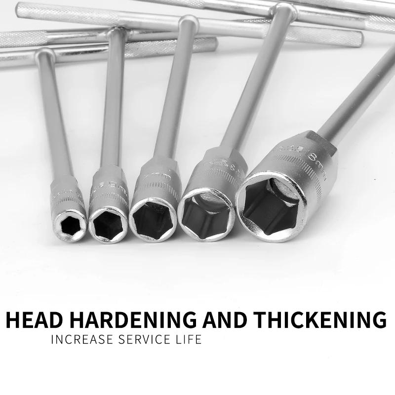 T-type Manual Socket Wrench External Hexagonal Automobile and Motorcycle Repair Wrench Nut Hexagonal T-bar