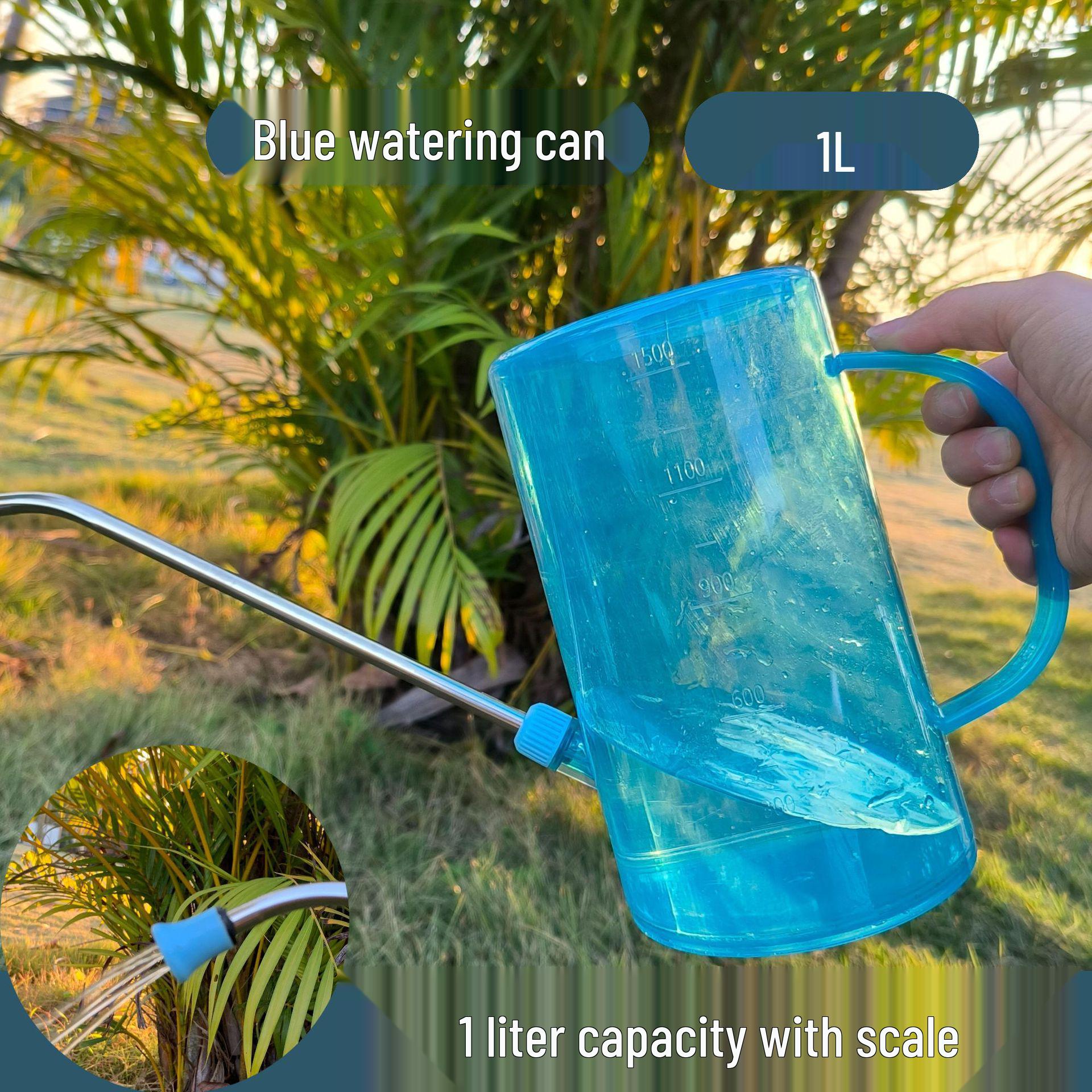 

Прозрачная лейка из нержавеющей стали с длинным носиком и шкалой для полива комнатных растений и цветов