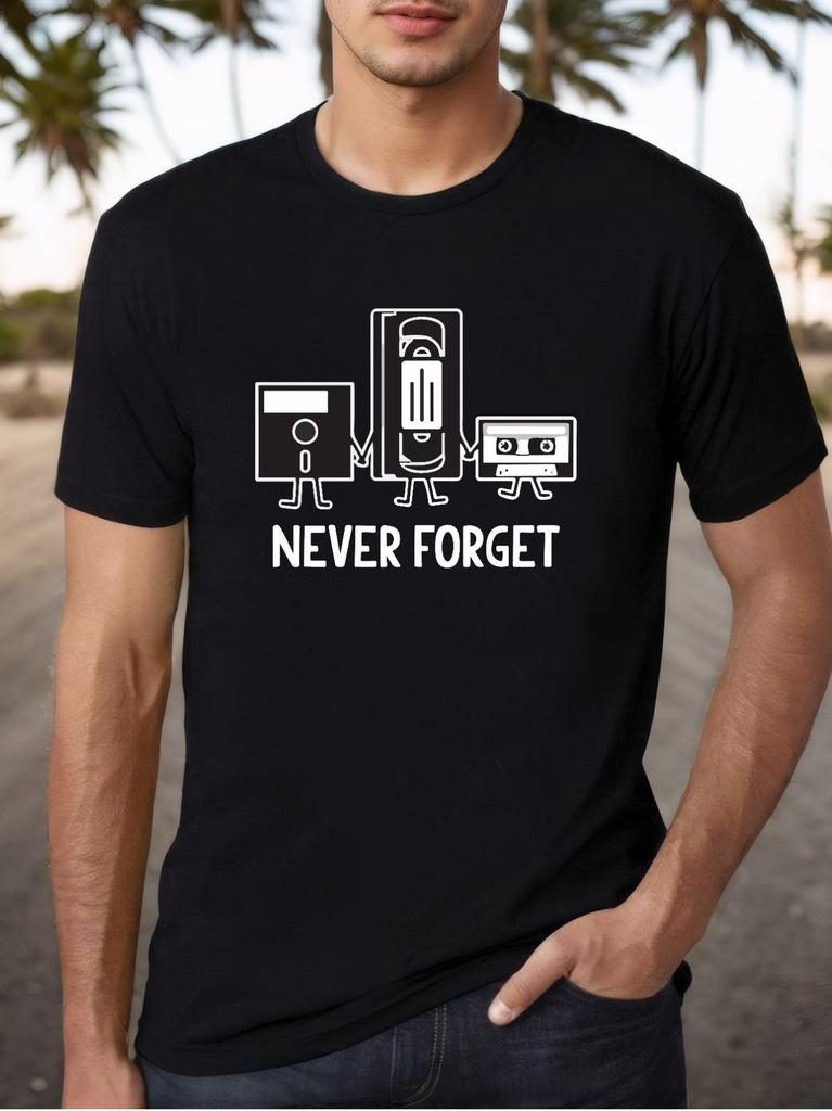 Retro Floppy Disk VHS Cassette Never Forget T-shirt