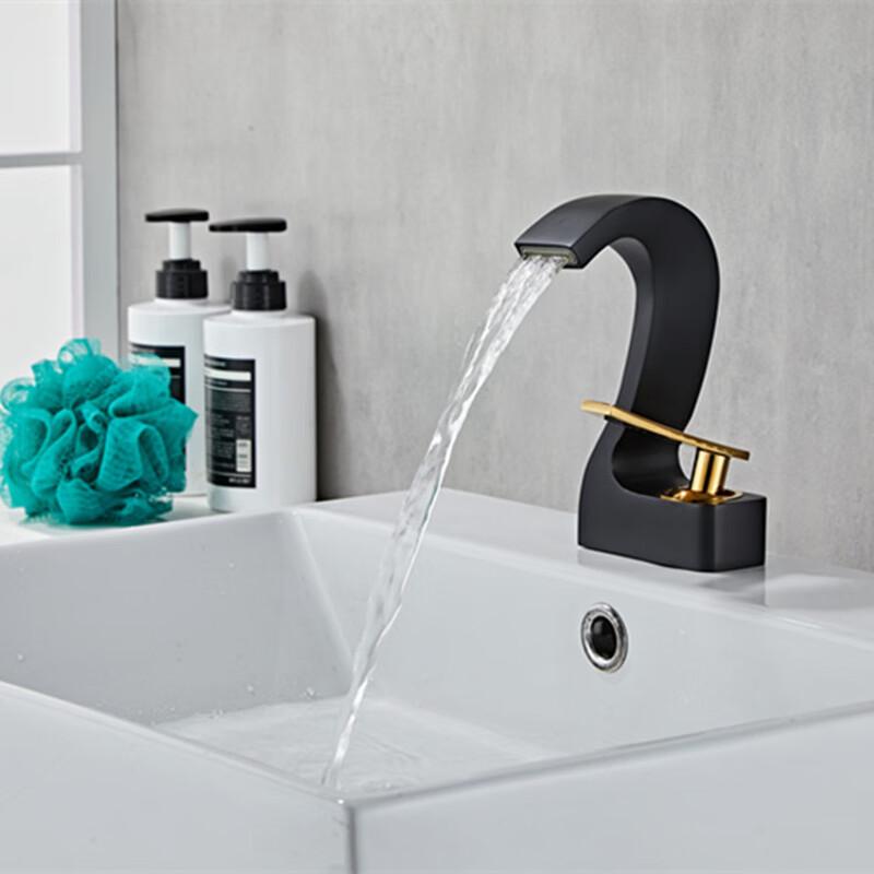 TLXT Black Swan Waterfall Basin Faucet
