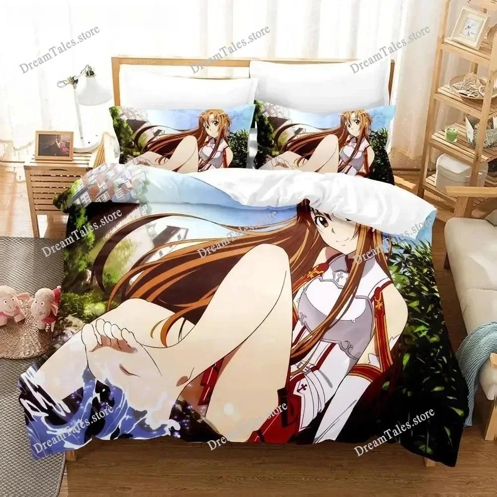 3D Printed Anime Sword Art Online Bedding Set Boys Twin Queen Size Duvet Cover Pillowcase Bed Kids Adult Home Textileextile369