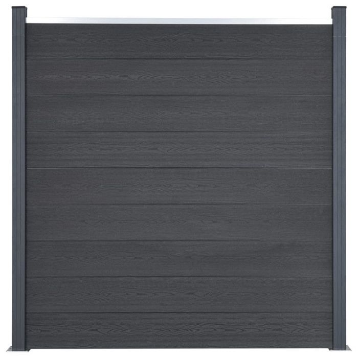 Ensemble de panneaux de clôture - WPC - 526x186 cm - Gris - Durable - Facile à installer