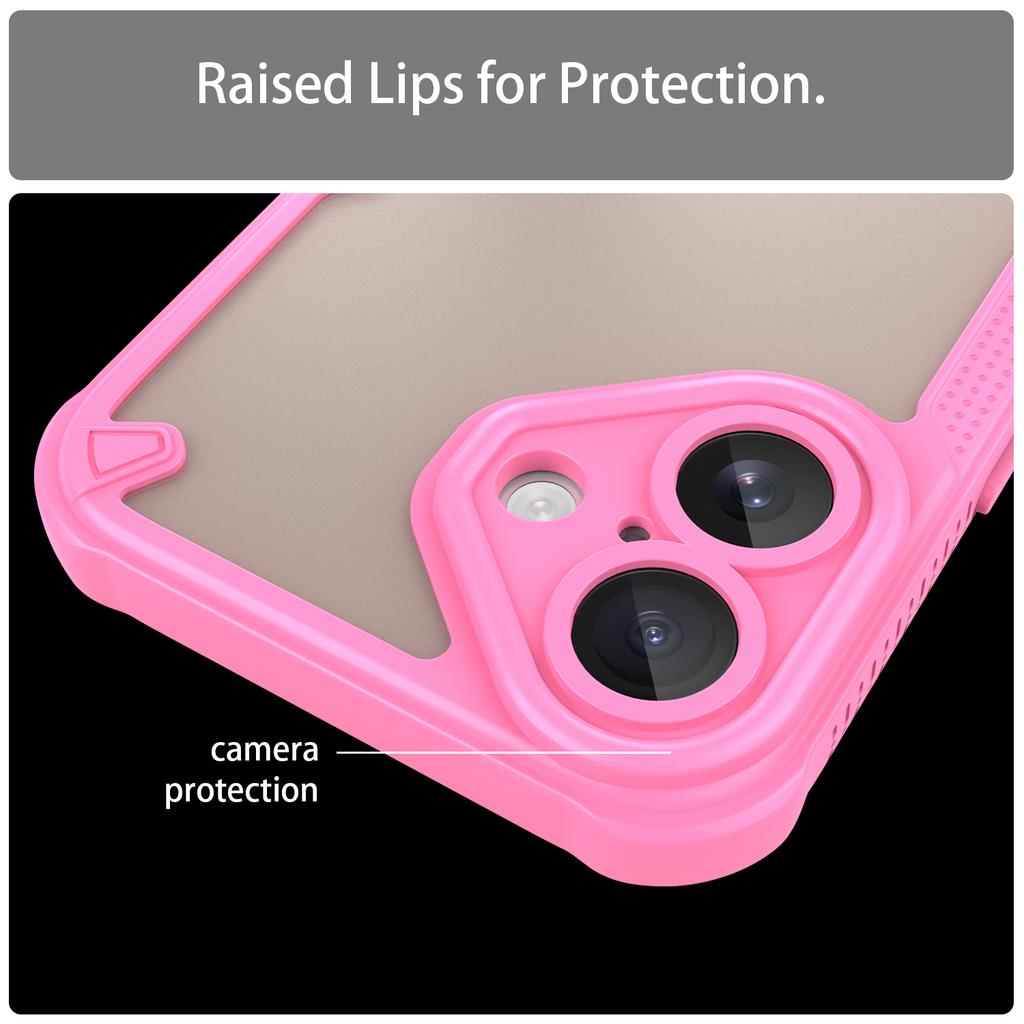 Armor Series For iPhone 16 Case PC+TPU Semi-Transparent Frosted Finish Protective Phone Cover