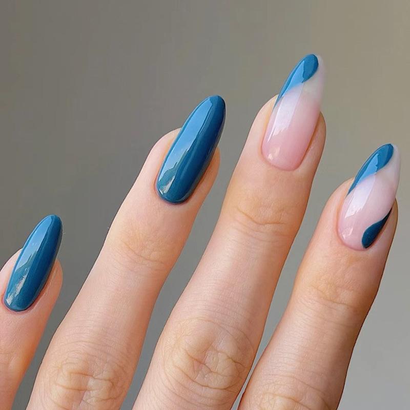 Europäische und amerikanische Gradient Pfirsichblüten Ballett Kurze Nagelspitzen