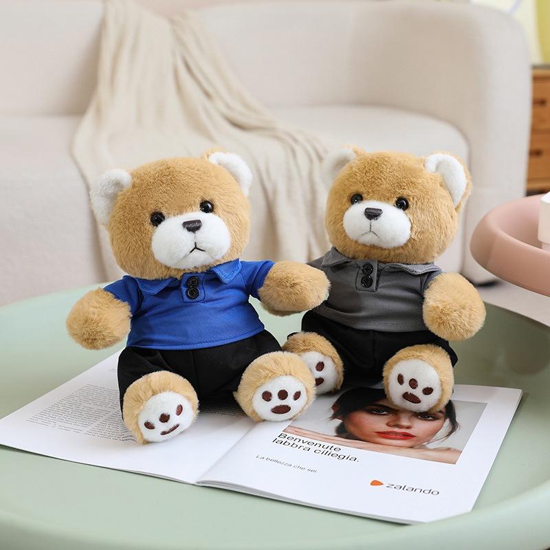 Cute Dressed Bear Teddy Bear Doll Plush Toy Hug Bear Doll Girl Soothing Ragdoll