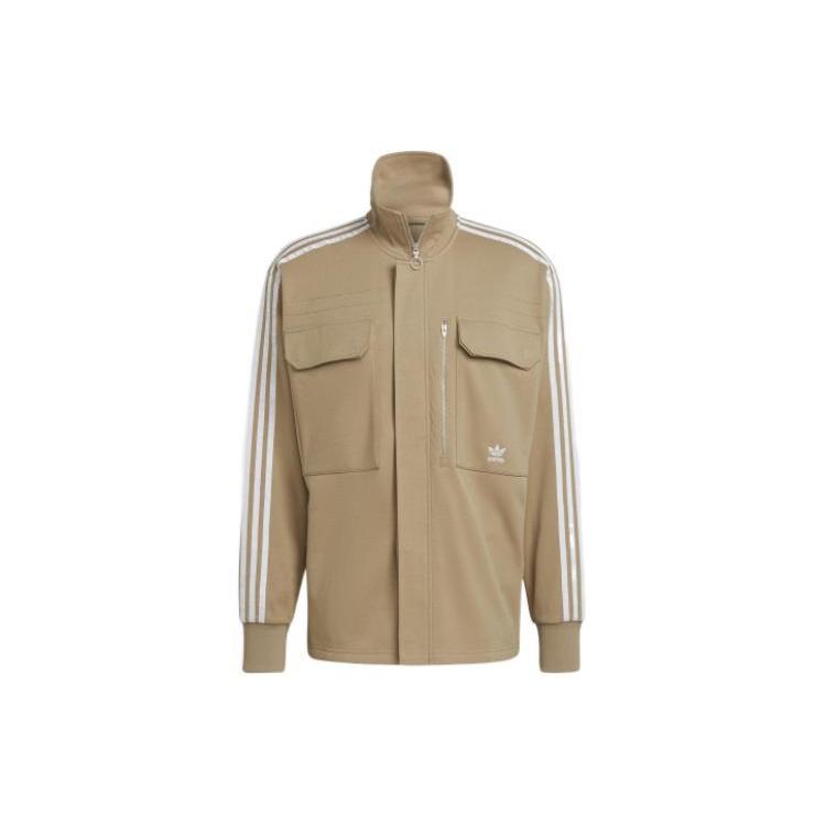 Men s adidas originals x Work Parley Crossover Casual Breathable Stripe Long Sleeves Khaki Shirt HD2516 M