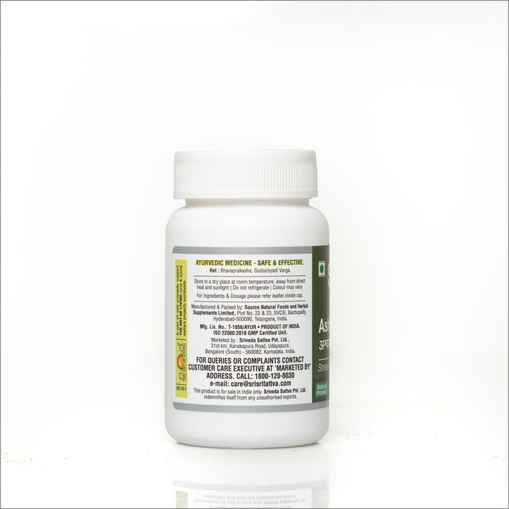 Sri Sri Tattva Ashwagandha Tabletten 60 Tabletten 500 mg | Stressabbau & Immunstärkung Nahrungsergänzungsmittel