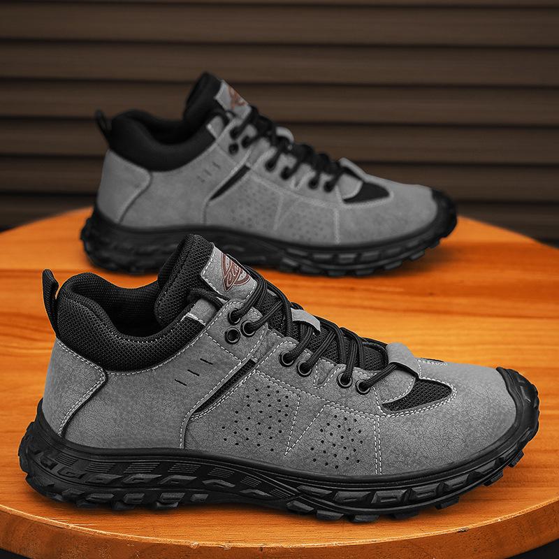 

Високоякісне шкіряне спортивне та повсякденне взуття для активного відпочинку, альпінізму, робоче взуття чоловіче 46 сірий колір