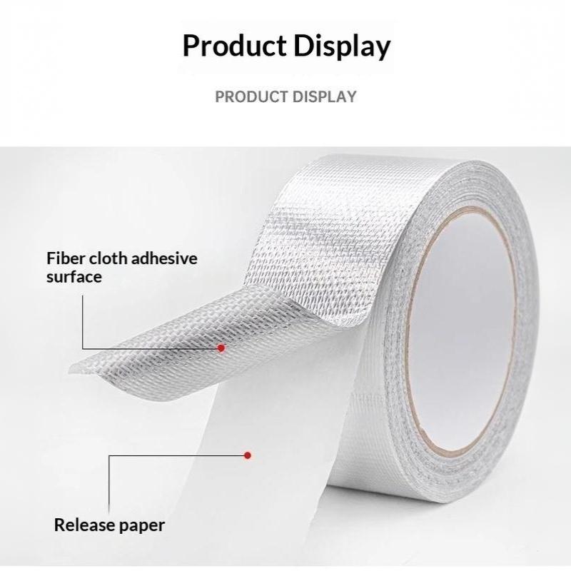 Exhaust Pipe Insulation Tape Exhaust Heat Tape Manifold Downpipe High Temperature Bandage Tape Silver Adhesive Tape