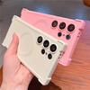 For Samsung Galaxy S25 Ultra Luxury Magsafe Magnetic Silicone Frame Phone Case For Samsung S24 FE S23 Plus Lens Protective Cover