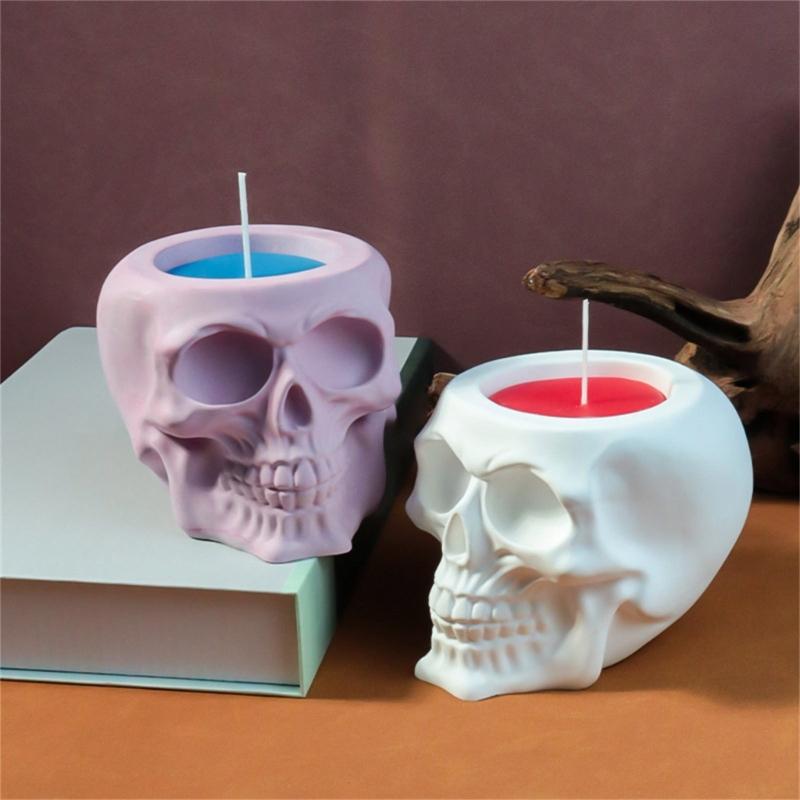 Totenkopf Kerzenständer Form Aromatherapie Behälterform Kerzenhalter Silikonform Teelichtformen Halloween Dekorationen