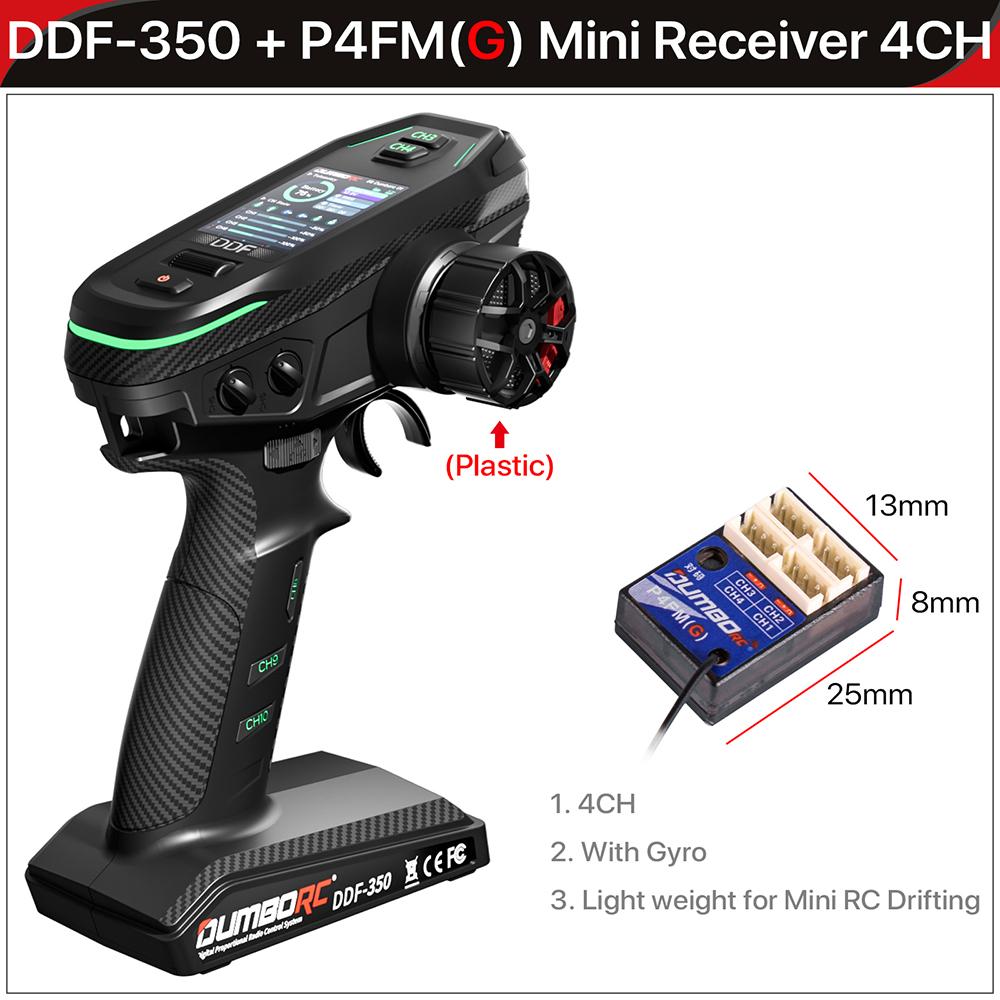 DUMBORC 2.4G 10CH Digital Radio Remote Controller DDF-350 Transmitter with Receiver for RC Car Boat Tank LCD FHSS System