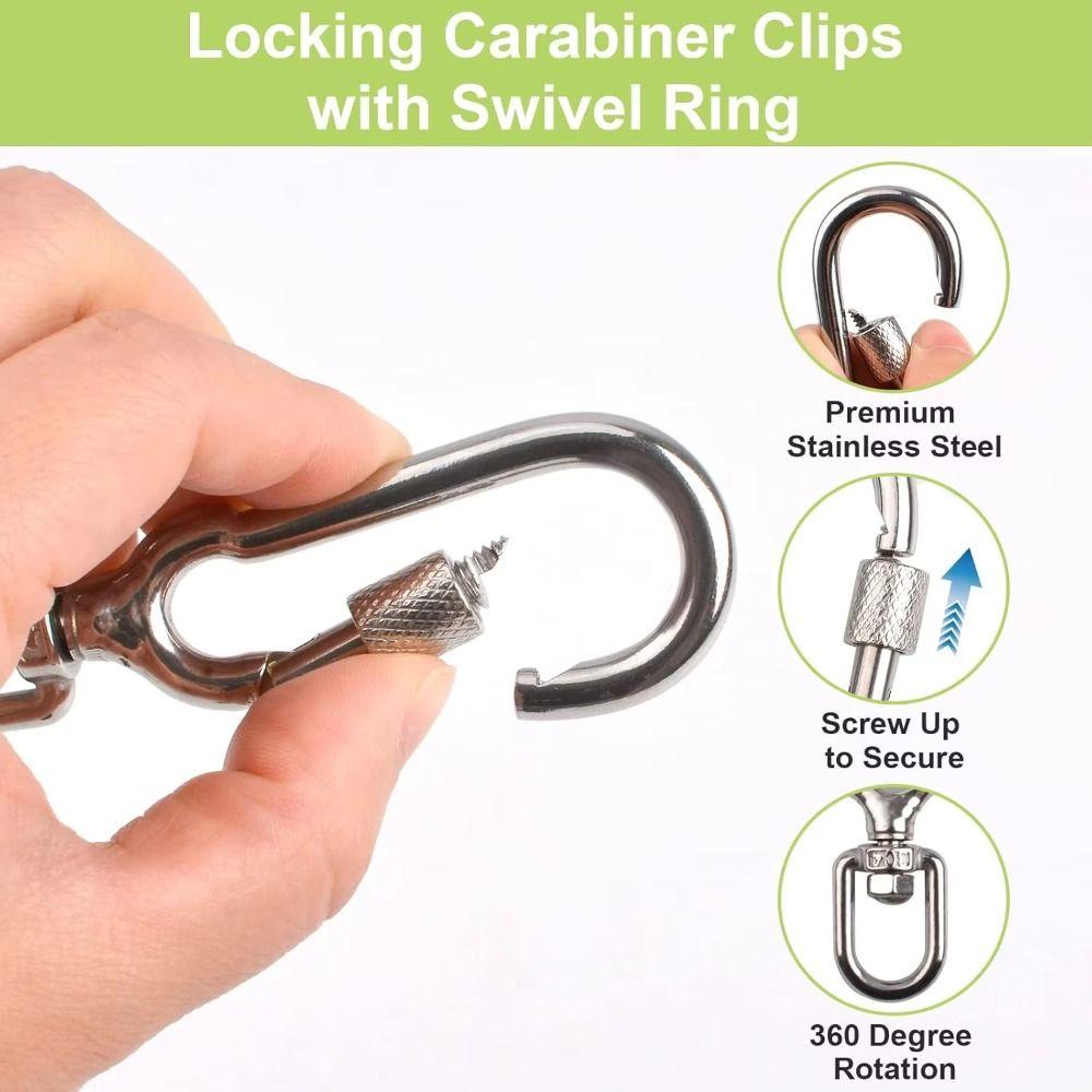 2Pcs 304 Stainless Steel Dog Leashes Clasp Multipurpose Pet Leash Buckle  for Dog Walking