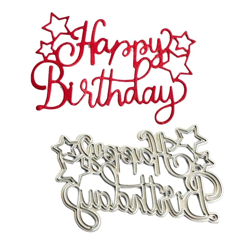 Happy Birthday Brief Stanzform Metall Präge Schablonen Kohlenstoffstahl Stanzformen für Kartenherstellung Scrapbooking Kunst Handwerk