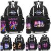 2Pcs/set Anime K-Pop Printed Backpack with 750Ml Water Bottler for Teenager Student Girl Boy Bookbag Kid Gift Large Capacity Travel Bag