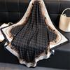 Fashion leopard print temperament scarf 91cm twill square scarf simple chain premium scarf versatile shawl autumn and winter headscarf