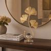 10in Nordic Desktop Display Decor Gold Metal Leaf Sphere Table Ornament  Entryway Console Display