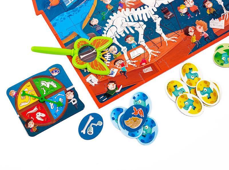 Gra Edukacyjna Puzzle Detektyw Muzeum Dinozaurów Lupa Roter Kafer