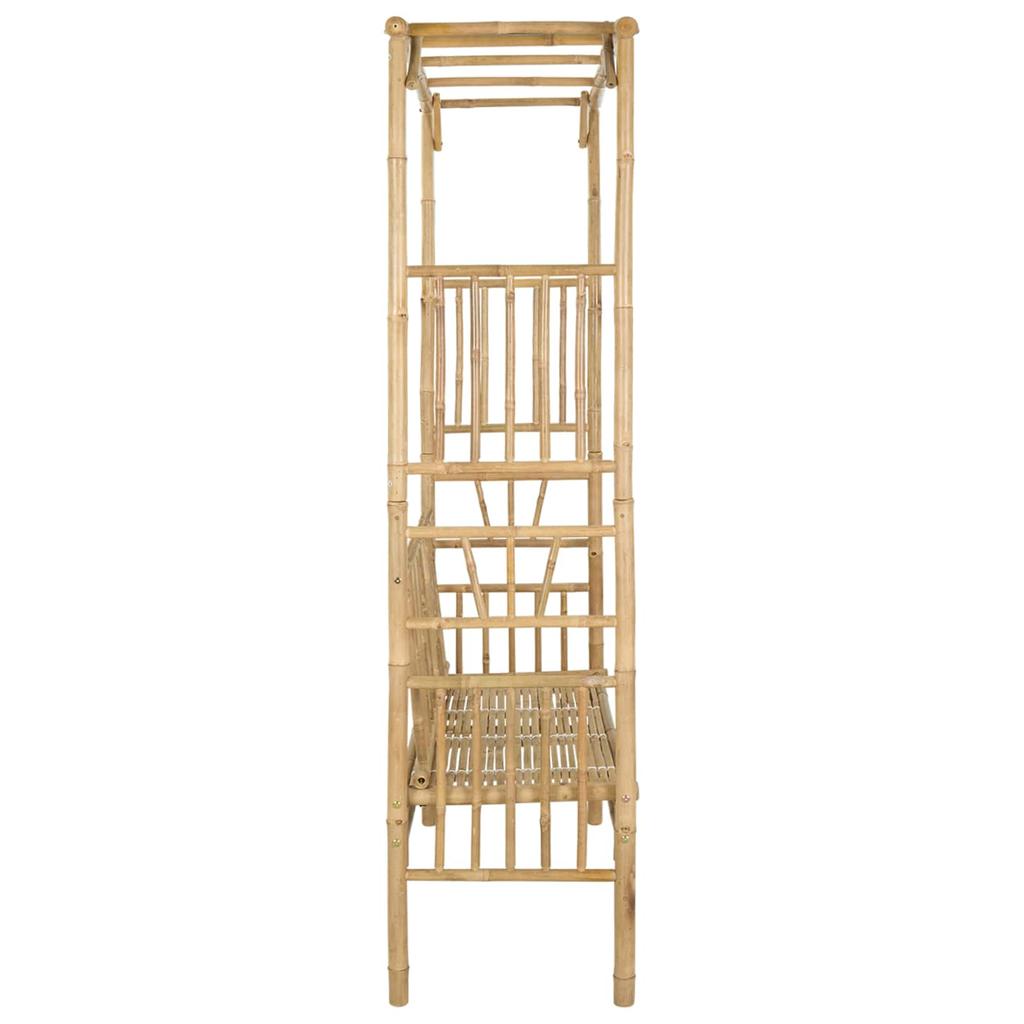 Garden Arch with Bench Natural 115 X 50 X 205 Cm Bamboo