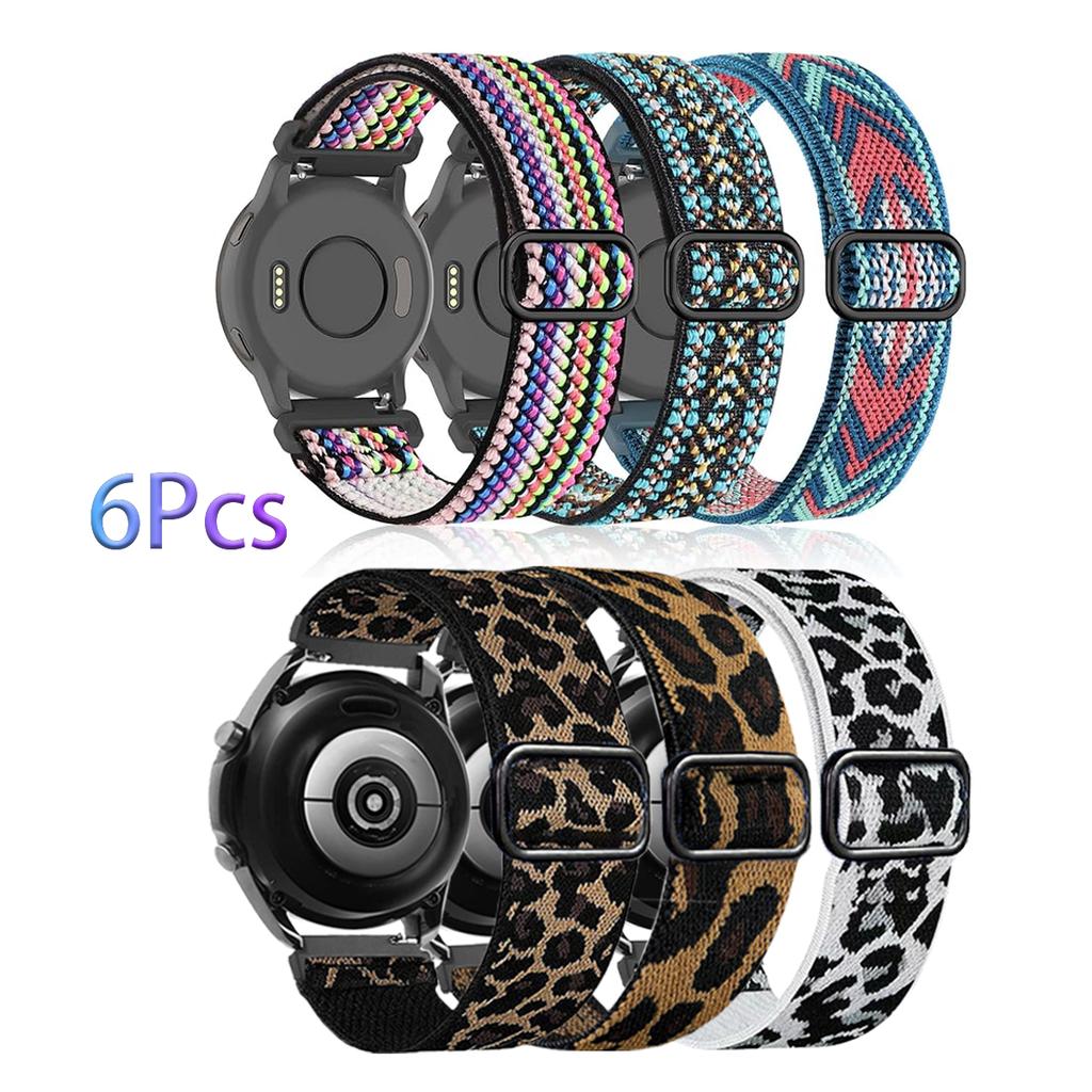 6 Piezas Banda Elástica de 18/20/22 mm para Garmin Forerunner 255 255S 265S 955 965 945 745 Venu 2 3 4S Sq Vivoactive 4 5 Correa Deportiva de Nailon