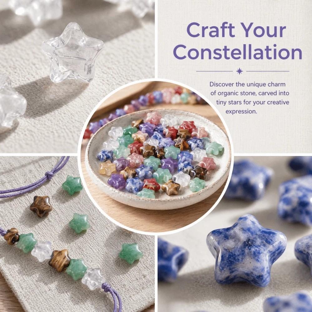 21pcs White Crystal Spacer Loose Beads Sodalite Jewelry Making Material Necklace Earrings