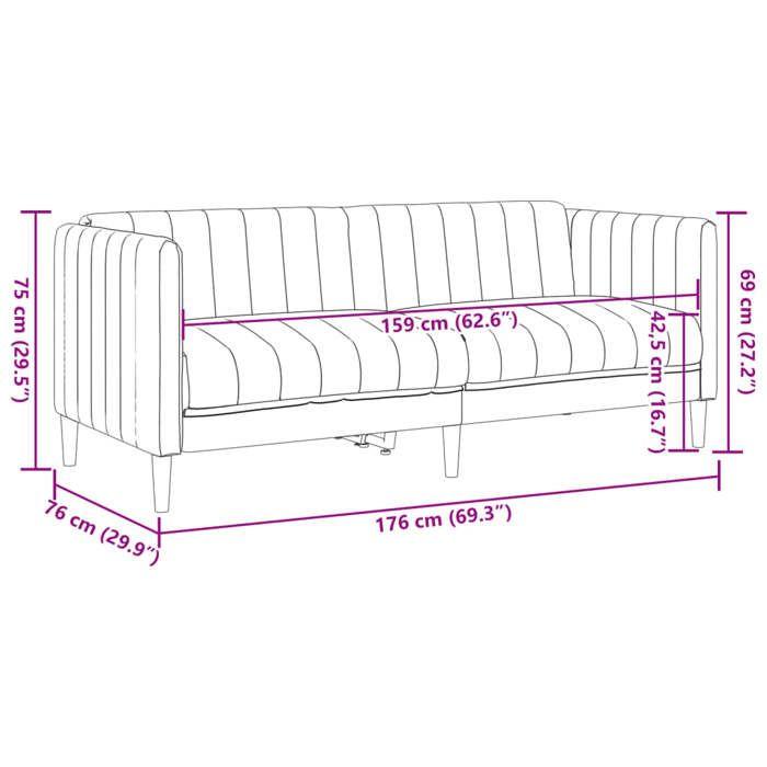 VidaXL Canapé à 2 Places, Siège avec Accoudoirs et Dossier, Canapé Rembourré avec Pieds, Meuble de Salon, Moderne, Marron 372612