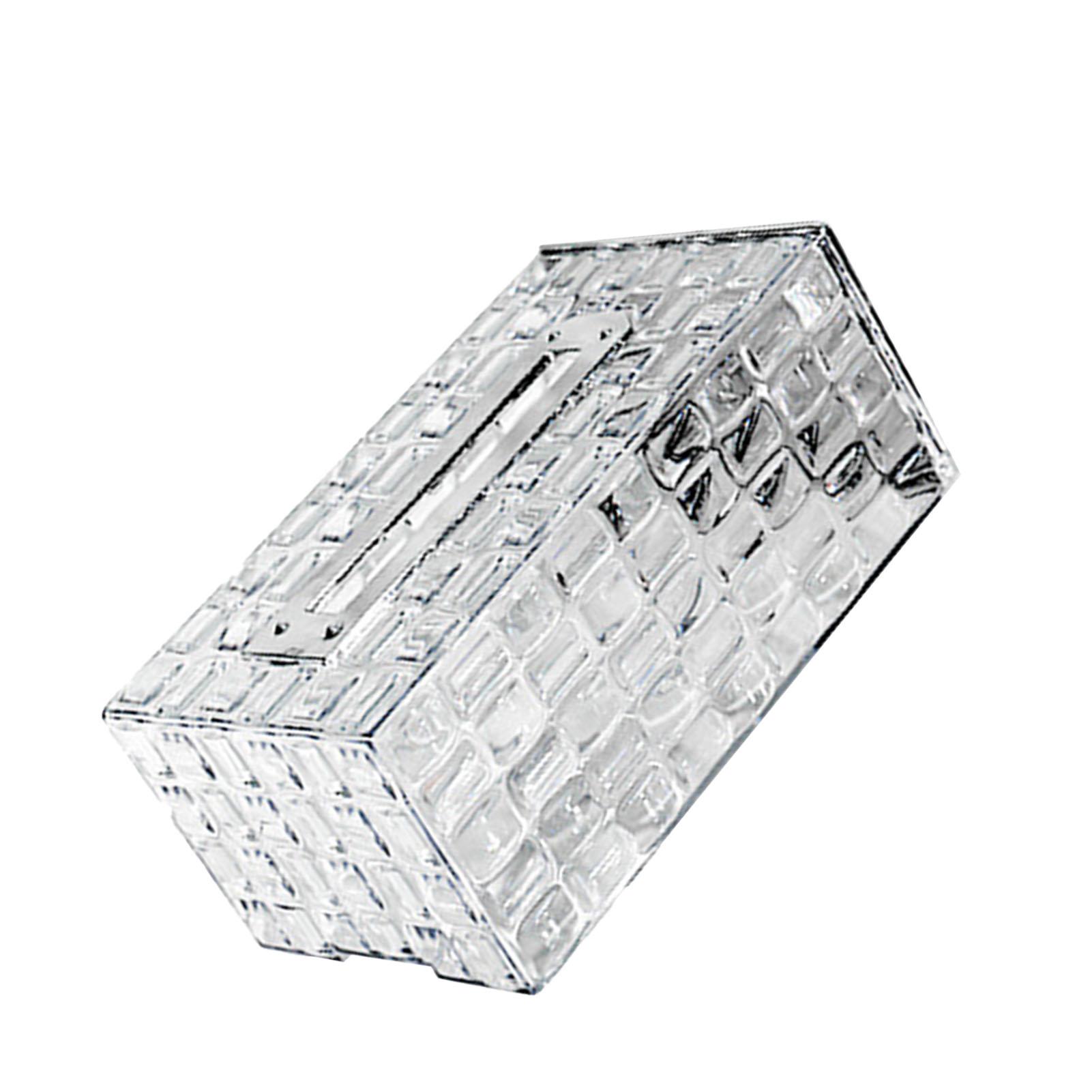 Wall Mounted Tissue Box Ice Brick Textured Large Capacity Plastic Desktop Tissue Holder for Bathroom Living Room