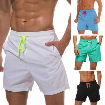 Strandshorts für Herren, Kordelzug in der Taille, verstellbare Passform, lässige Shorts mit Taschen, einfarbig, vielseitige Shorts für den Alltag