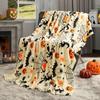 Coperta di Halloween Fantasma Reversibile Stampa Zucca Coperta Plaid in Pile, Super Morbida Calda Accogliente Coperta Autunnale Per