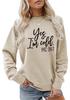 Loose Casual Women's Sweatshirt - 'Yes, I'm Cold' Print, Round Neck