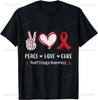 Peace Love Cure Heart Disease Awareness Unisex Unisex Kids Chd Tshirt Custom Printed Graphic T Shirts Kawayi Ropa Hombre