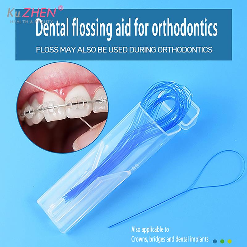 35/70Pcs/bag Orthodontic Floss Puller Dental Threader Practical Cleaning Threader Floss Tools Oral Hygiene Care Freshens Breath