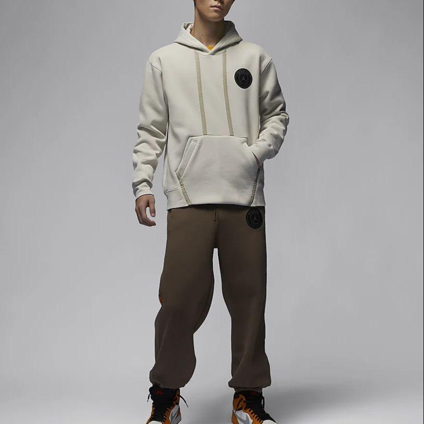 Jordan X PSG SS24 Logo Fleece Hoodie Men Tops Light-Bone DZ2924-072