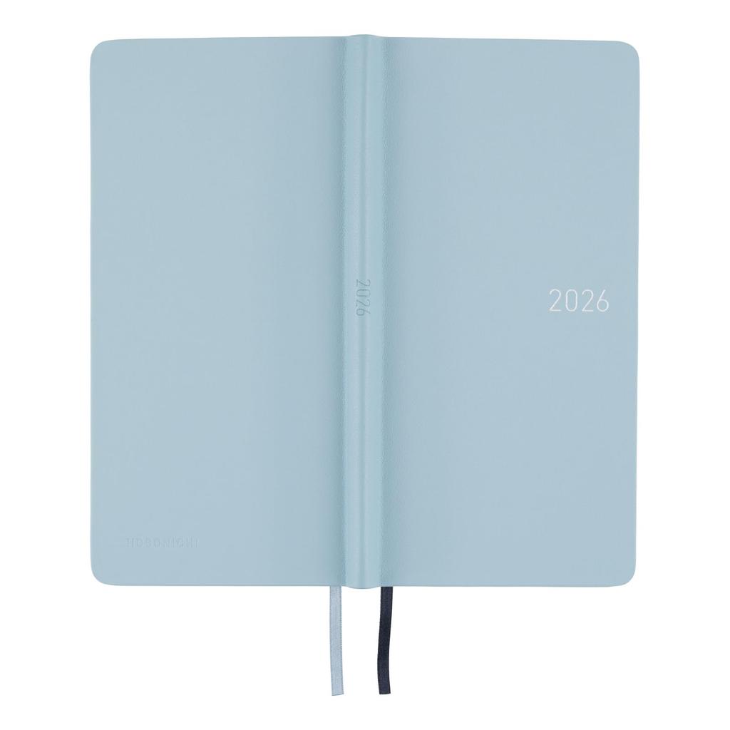 Hobonichi Techo 2026 Weeks Fine Classic/Snöblå, Börjar i april, Veckovy Vänster, Smal Vertikal