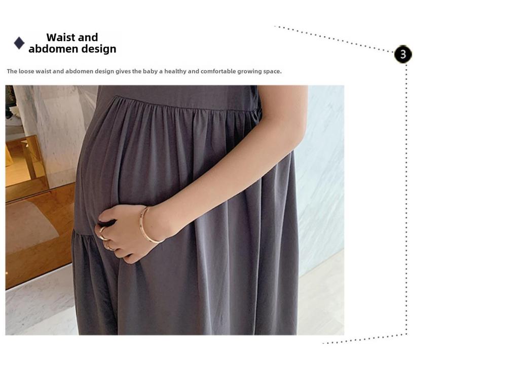 Rochie de maternitate de vară Jianyu 2023: Stil tricou cu mânecă scurtă, mediu-lung