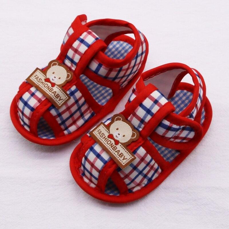 Summer Baby Boy Girl Bear Pattern Hollow Sandals Cotton Infant Toddler Soft Sole Shoes First Walker