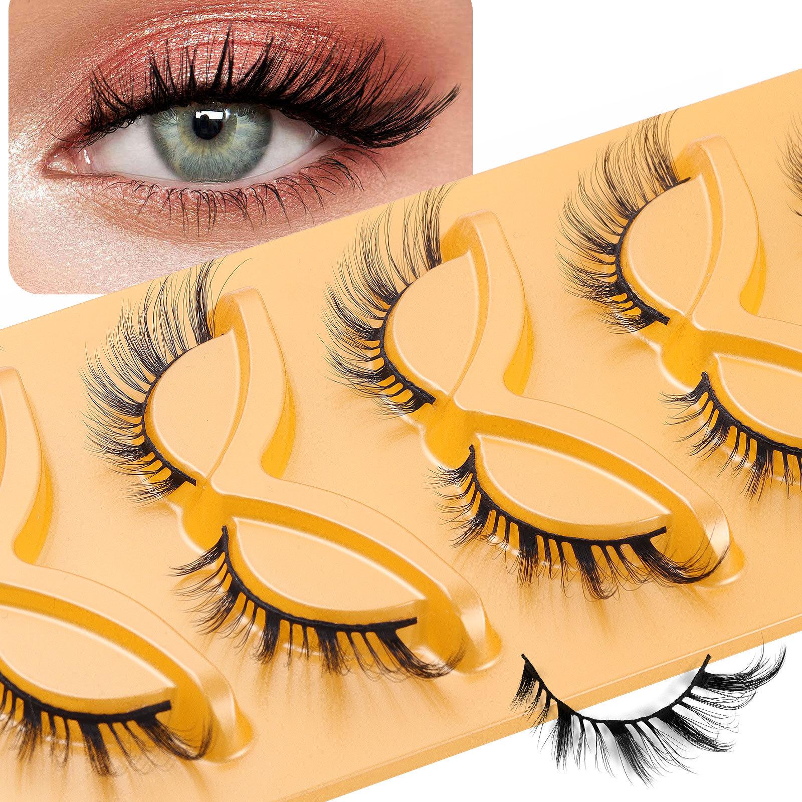 

5 пар косых накладных ресниц «Летучая лисица», повседневные густые завитые ресницы, имитация натуральных ресниц «кошачий глаз»