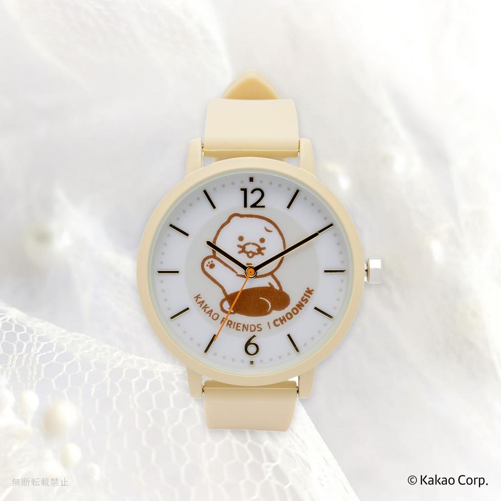 Fieldwork Kakao Friends Analog Silicone Strap Women's Watch, G, Chunsik, Yellow, KKO001-1
