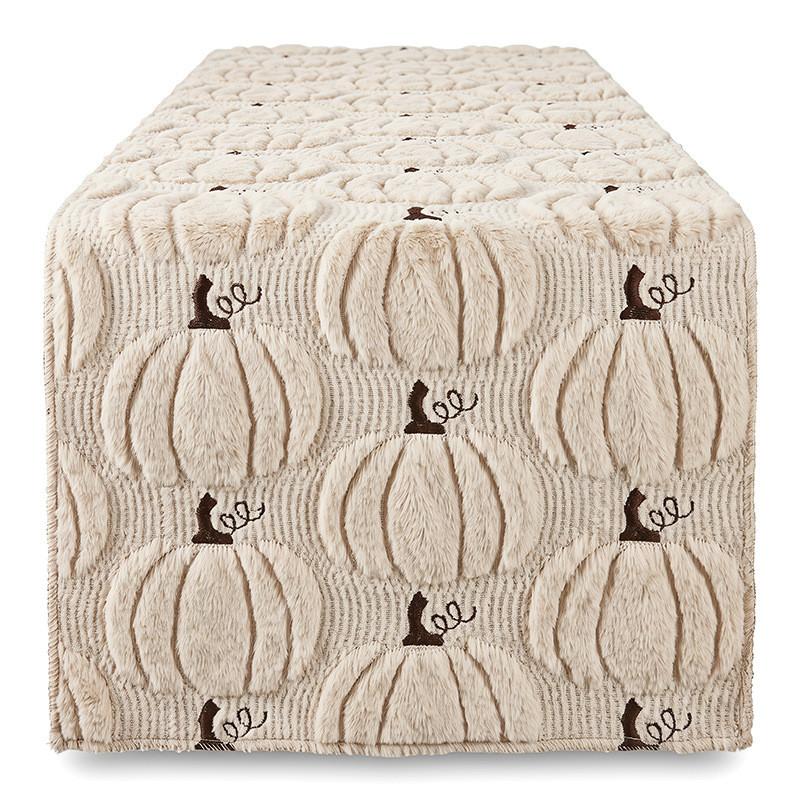 Halloween Table Runner With Embroidered Pumpkin Design For Dining Room Decor