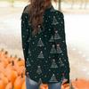 Damenmode Weihnachtsdruck Jacke Langarm Casual Cardigan Mantel