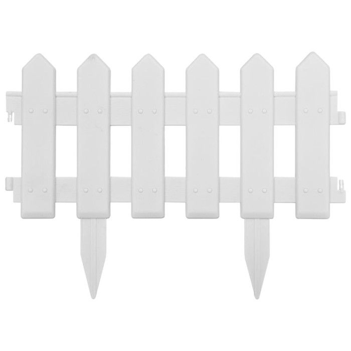 Bordures de pelouse - vidaXL - 25 pcs - Blanc - 10 m - PP