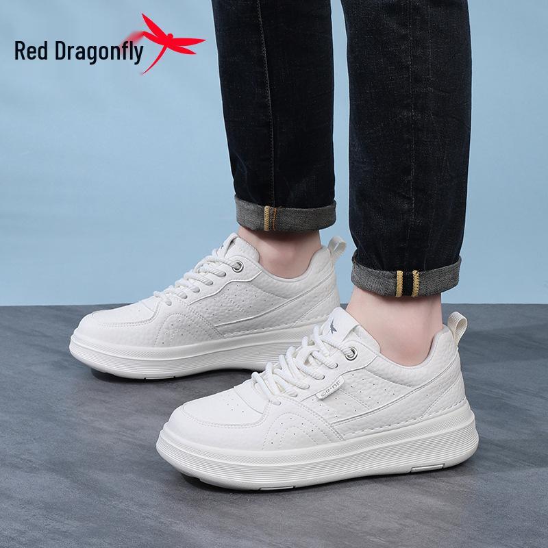 Red Dragonfly Men's White Height-Increasing Sports Casual Shoes