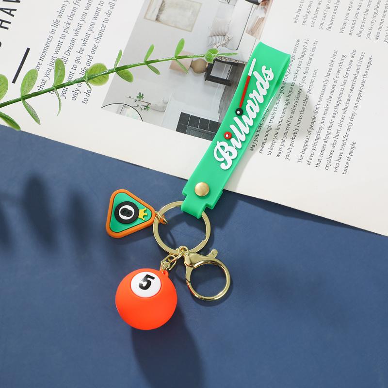 Creative Billiard Pool Keychain Table Ball Key Ring Lucky Black Key Chain 25Mm Resin Ball Jewelry Gift
