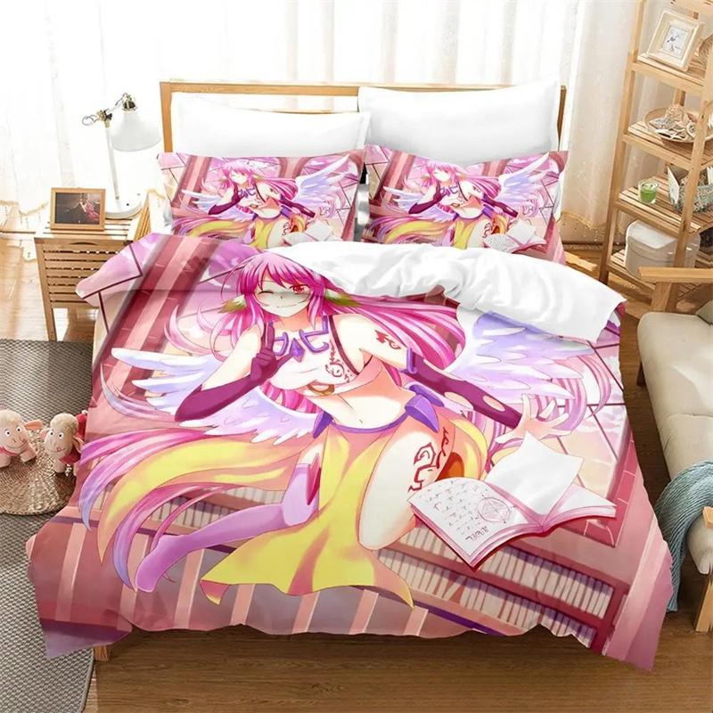 Durable Modern Twin Queen King 3D Print Anime No Game Life Boys Girls Size Bed Adult Quilt
