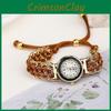 Minimalistische Damen-Armbanduhr mit Diamantakzenten und Canvas-Armband für Freizeitkleidung